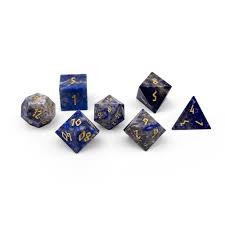 Lapis Lazuli Pebbles - 7 Piece Gemstone Dice Set